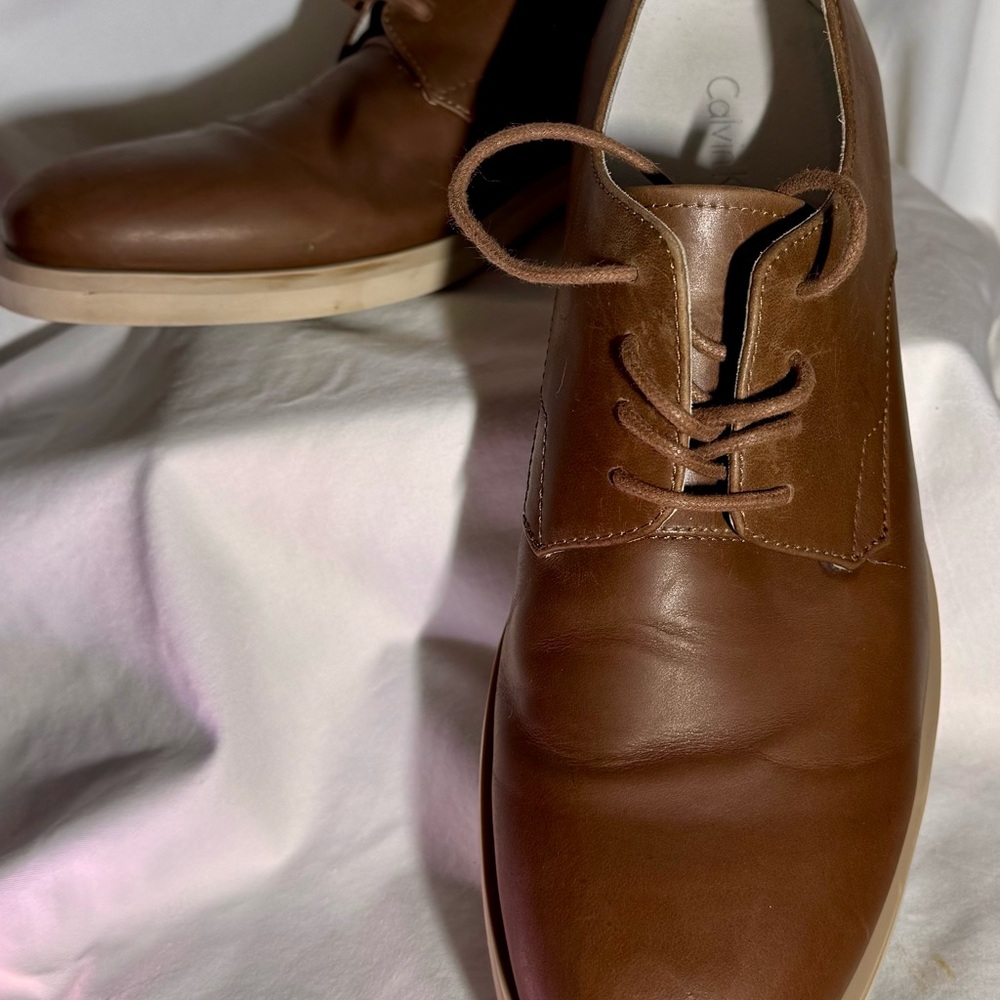 Calvin Klein Brown Leather Men's Derbys